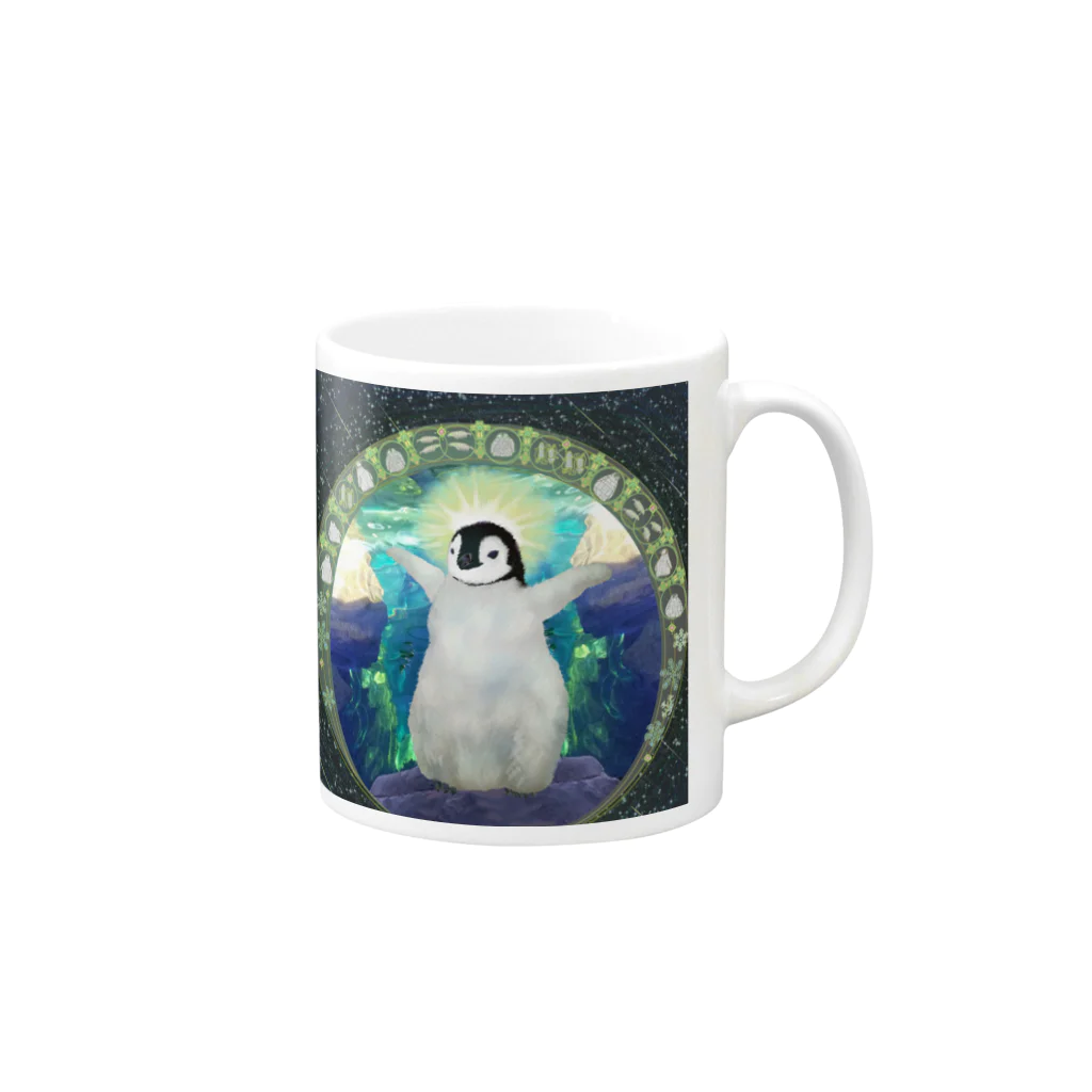 コウテイペンギン至上主義のコウテイペンギン至上主義　ひな様 Mug :right side of the handle