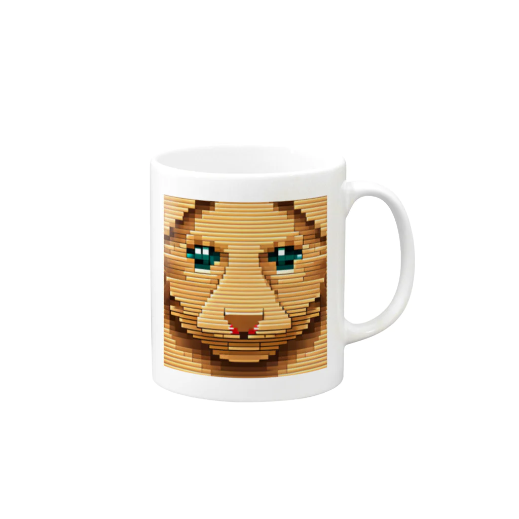 koba777のドット絵イエローモンゴリアンガービル Mug :right side of the handle