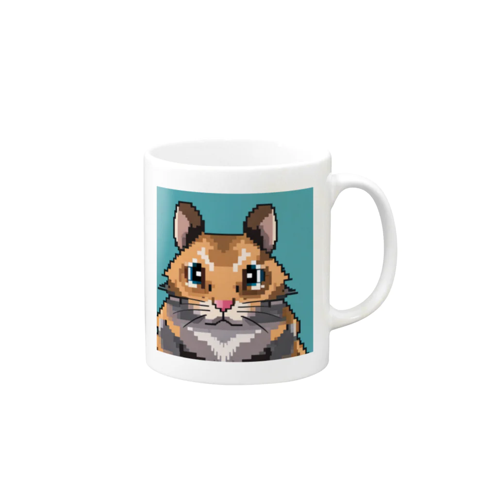 koba777のドット絵デグー Mug :right side of the handle