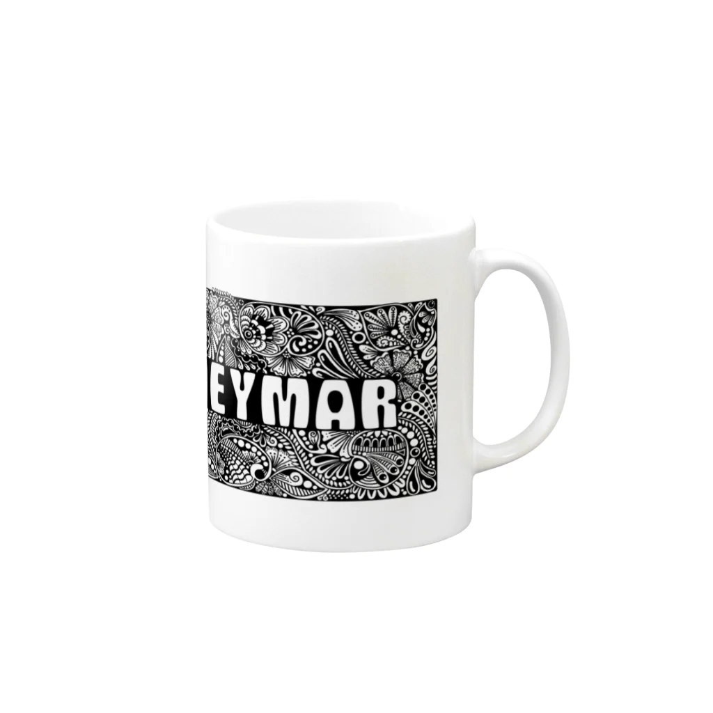 heymar の HEYMARロゴ　黒 Mug :right side of the handle