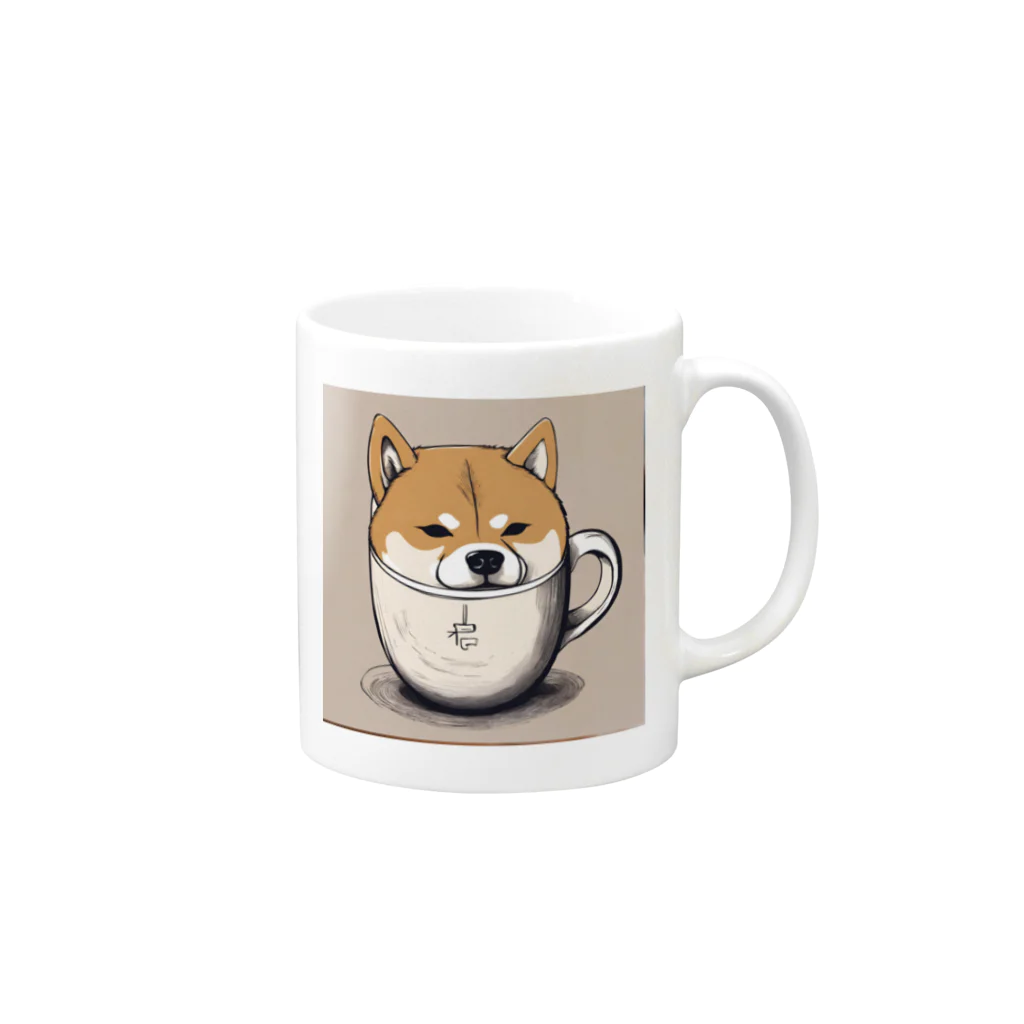 규리shopの柴マグ Mug :right side of the handle