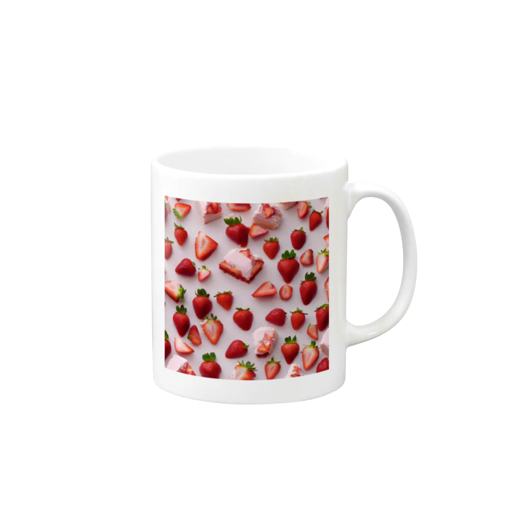 ❤︎cute❤︎のイチゴ Mug :right side of the handle