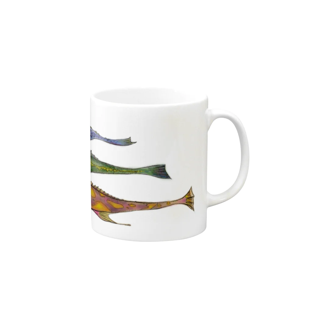 samakatanの魚、細長い三匹 Mug :right side of the handle