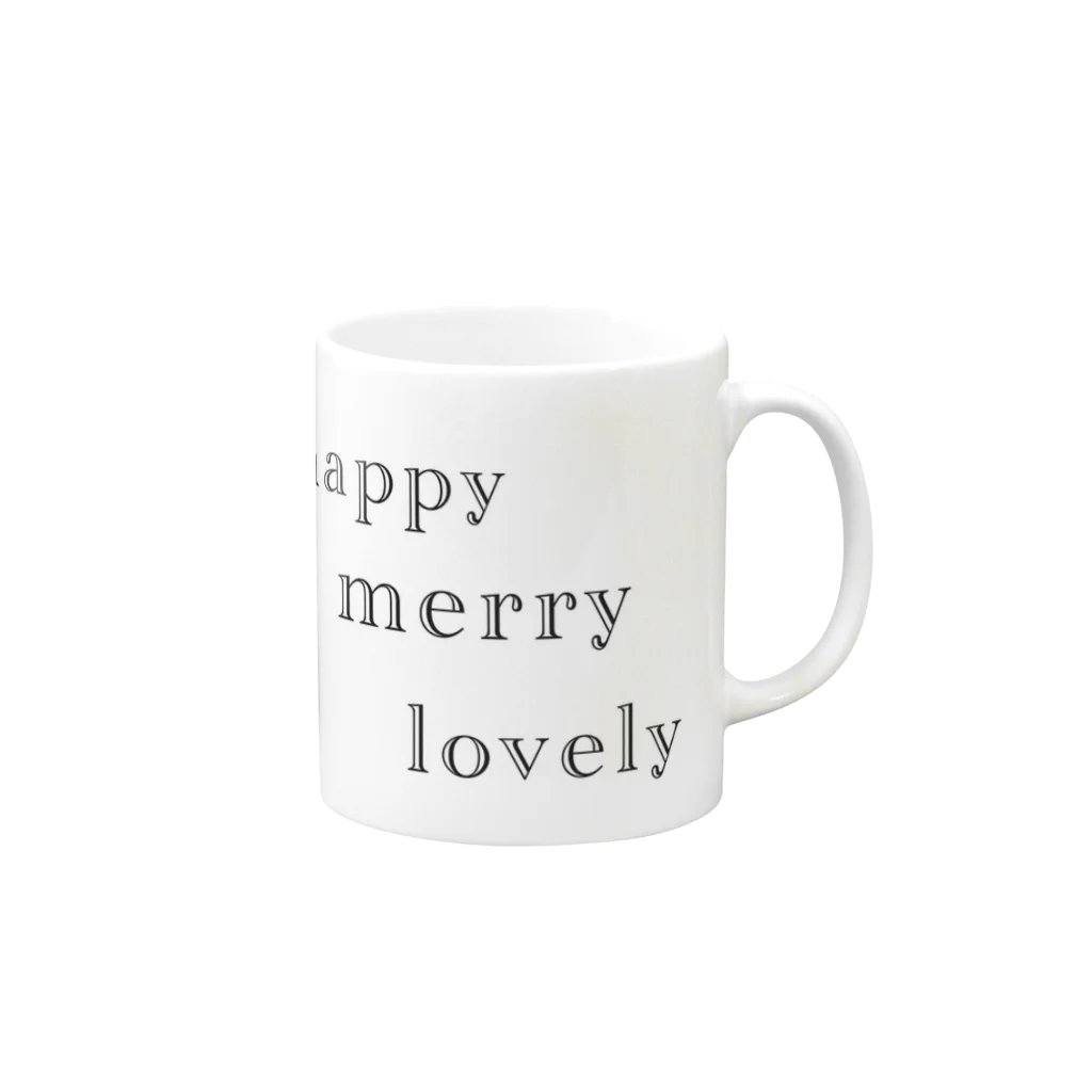 おぼこ屋のhappy merry lovely Mug :right side of the handle