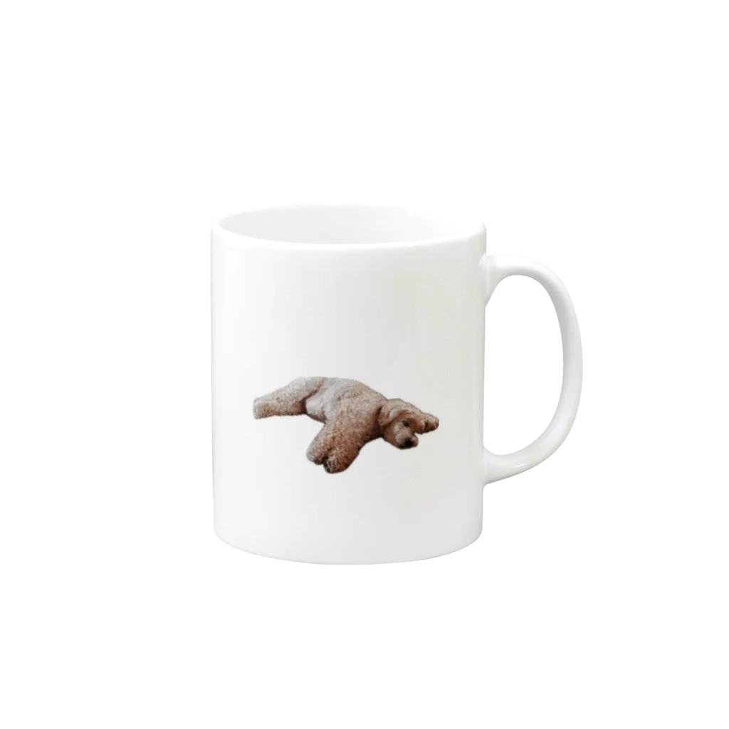 山のくまの犬が落ちてる Mug :right side of the handle