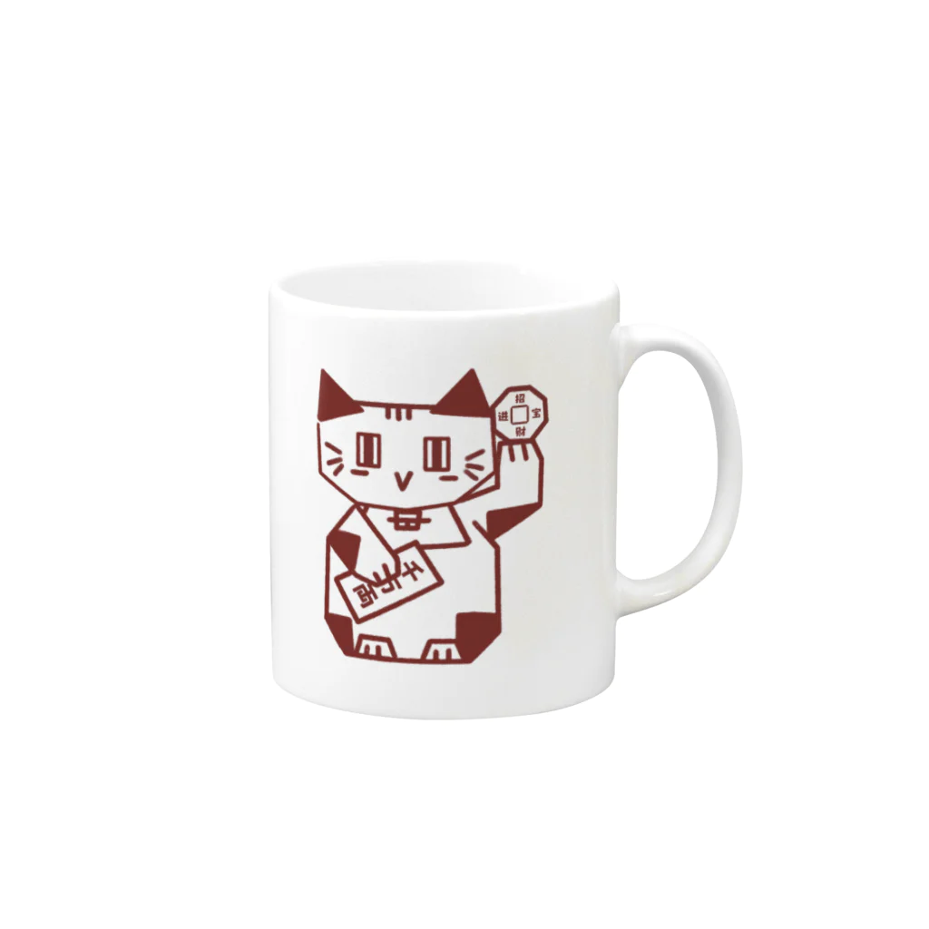 Lin Designのしかくい招き猫 Mug :right side of the handle