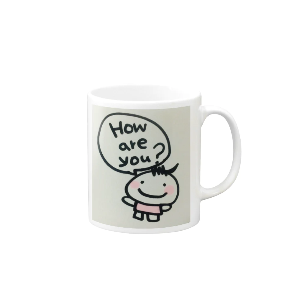 NyaonのHow are you?  Mug :right side of the handle