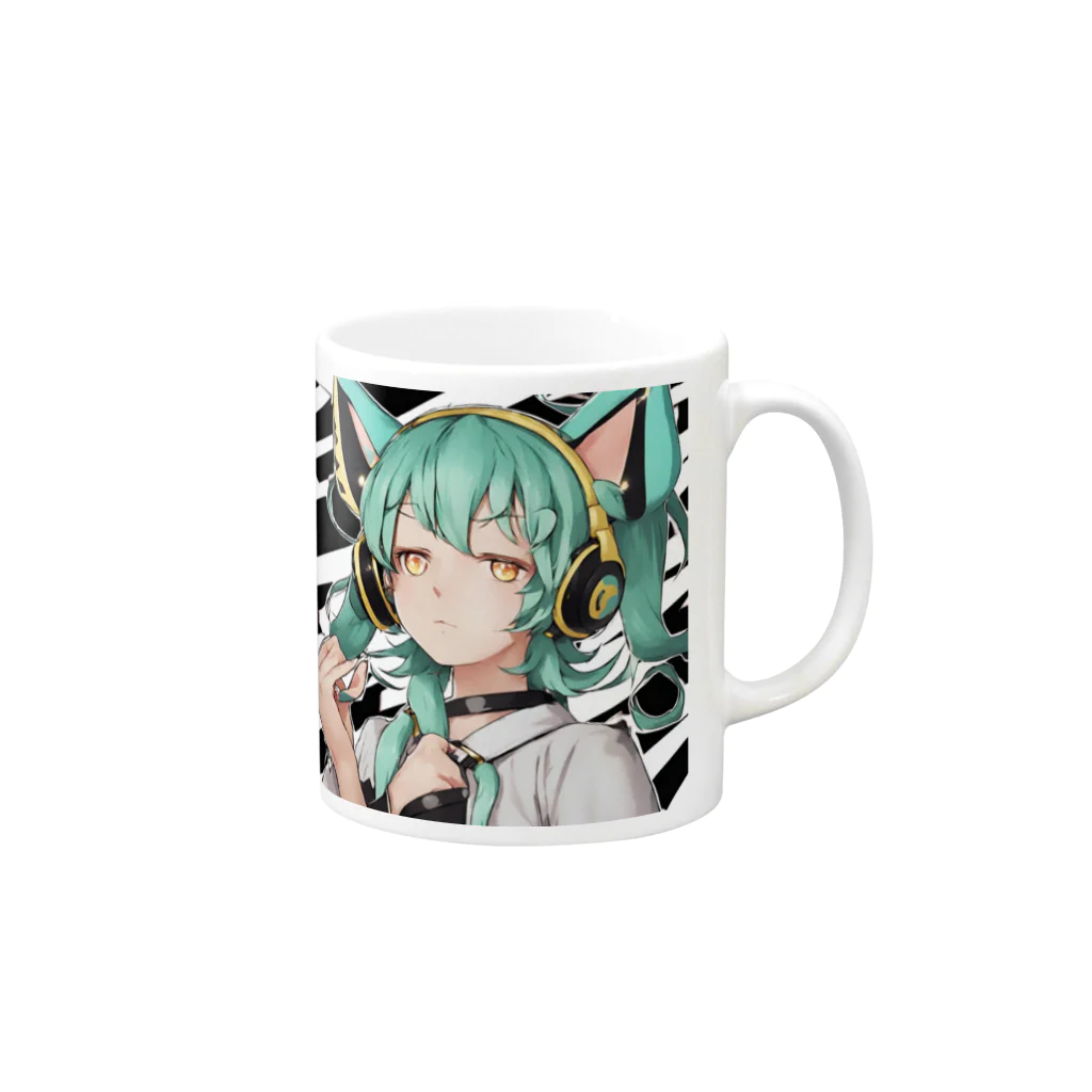 VOCALOID風な商品をのVOCALOID風 猫耳ちゃん Mug :right side of the handle