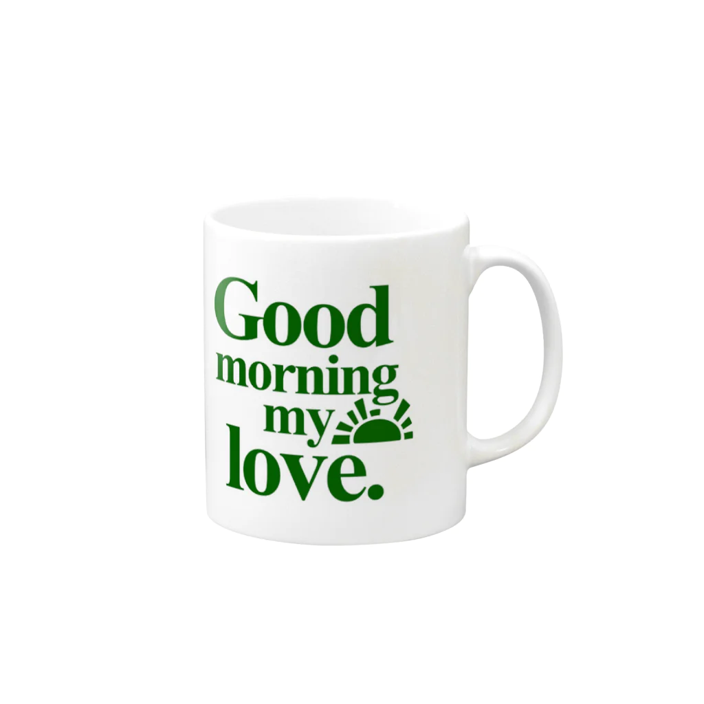 wayo mugのGood morning my love/green マグカップの取っ手の右面