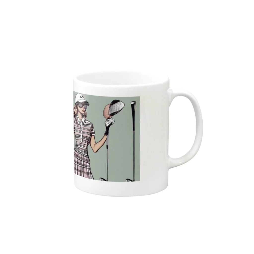 BIRDIE_GIRLのおしゃれゴルフ Mug :right side of the handle