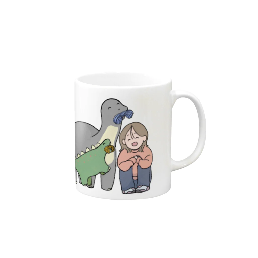 あたいのジムニーのあたいと恐竜たち Mug :right side of the handle