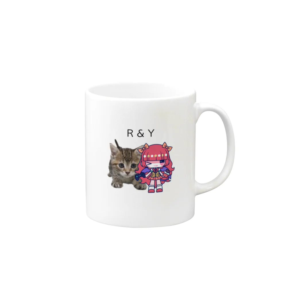 神野ゆいのR&Y りっちゃんとゆいの幼少期 Mug :right side of the handle