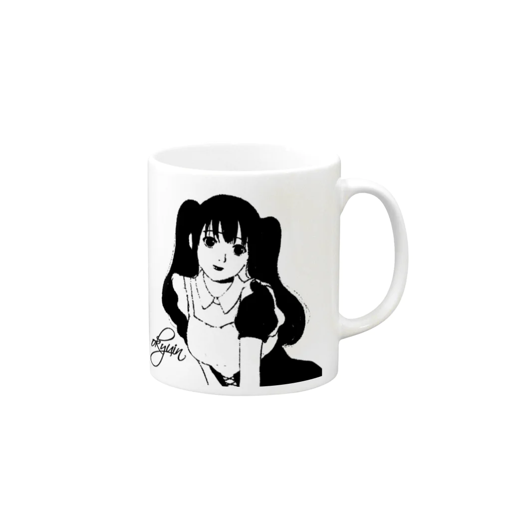 おきゅinストアのokyuin-おきゅいん-【アラサーの姫】 Mug :right side of the handle