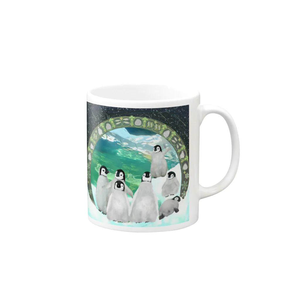 コウテイペンギン至上主義のコウテイペンギンのヒナ　たくさん Mug :right side of the handle