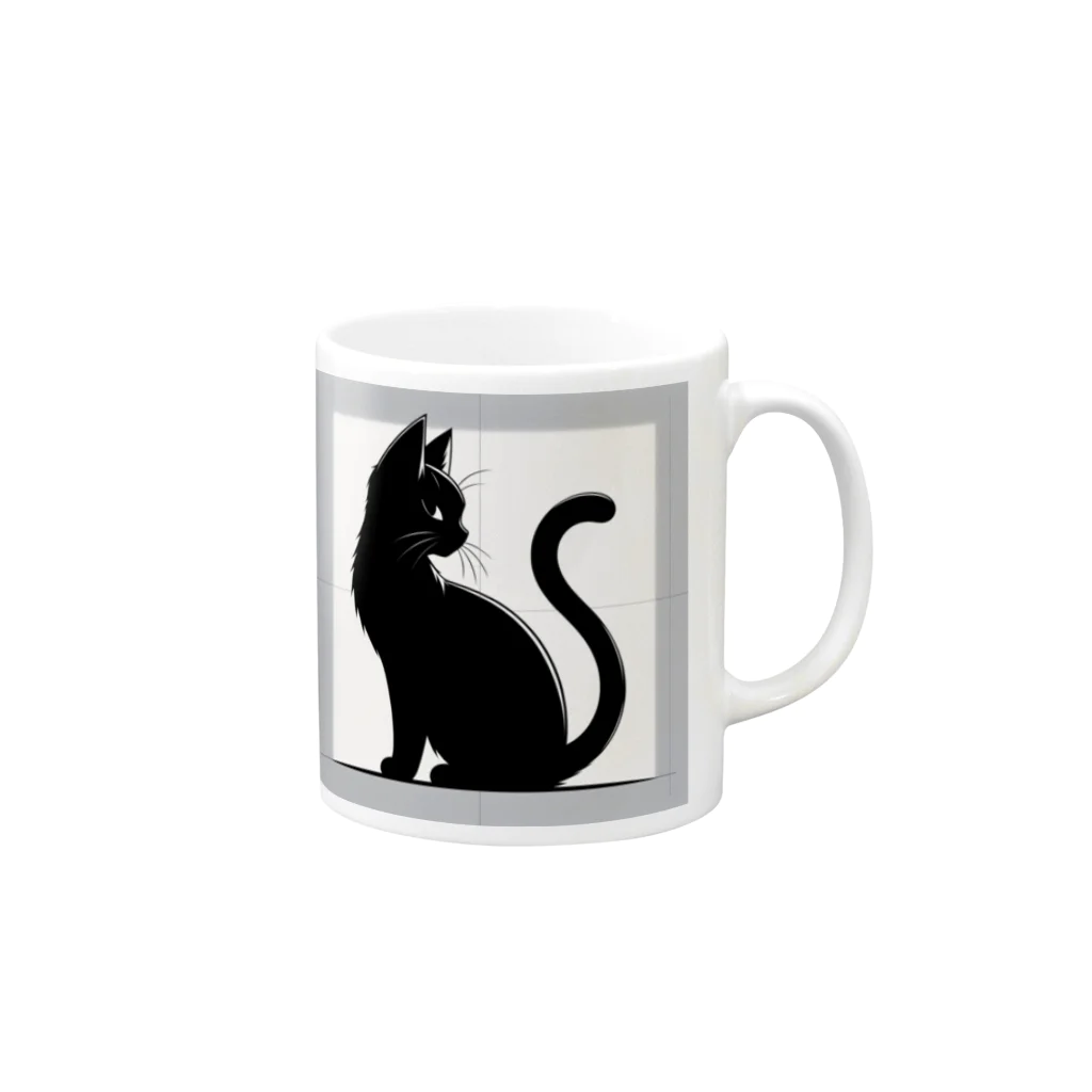 crossroad777のかっこいい猫 Mug :right side of the handle