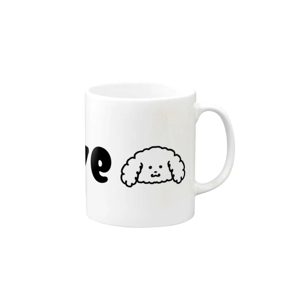 ほしいるかのI Love プードル Mug :right side of the handle