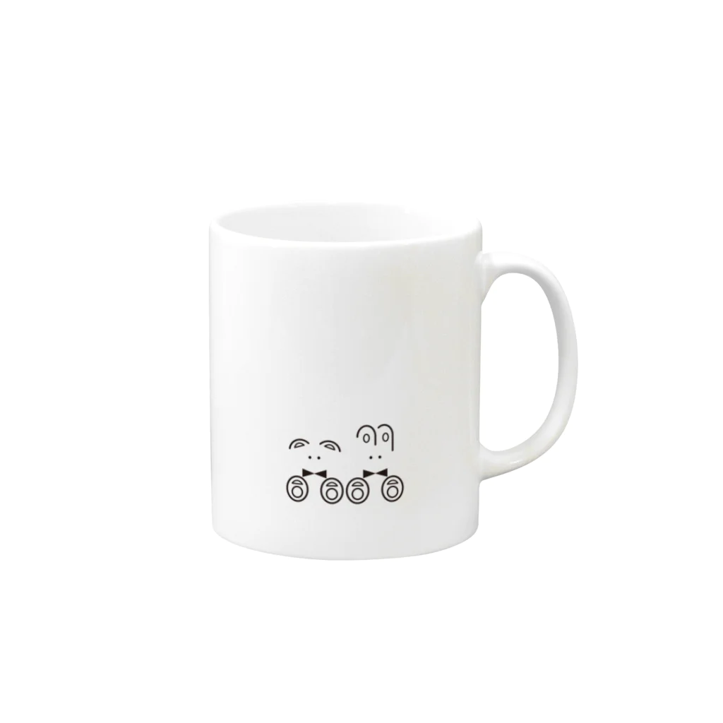 nagai mamikoのクマとウサギ Mug :right side of the handle