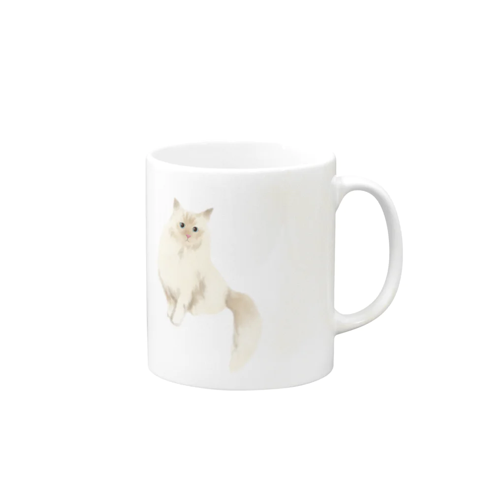 kotori_chanのMOFUNEKO＊もふもふ Mug :right side of the handle