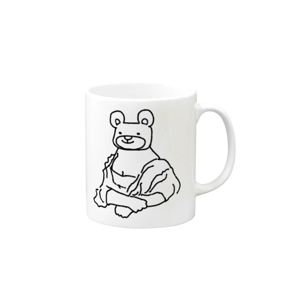 くまのの名画くま(モナリザ) Mug :right side of the handle