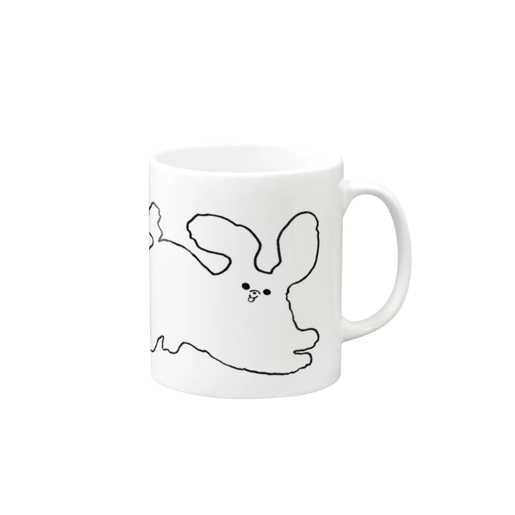 Sonon Buttonのいぬいぬ シロ Mug :right side of the handle