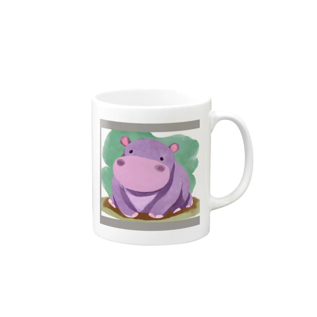 nvnのカバさん Mug :right side of the handle