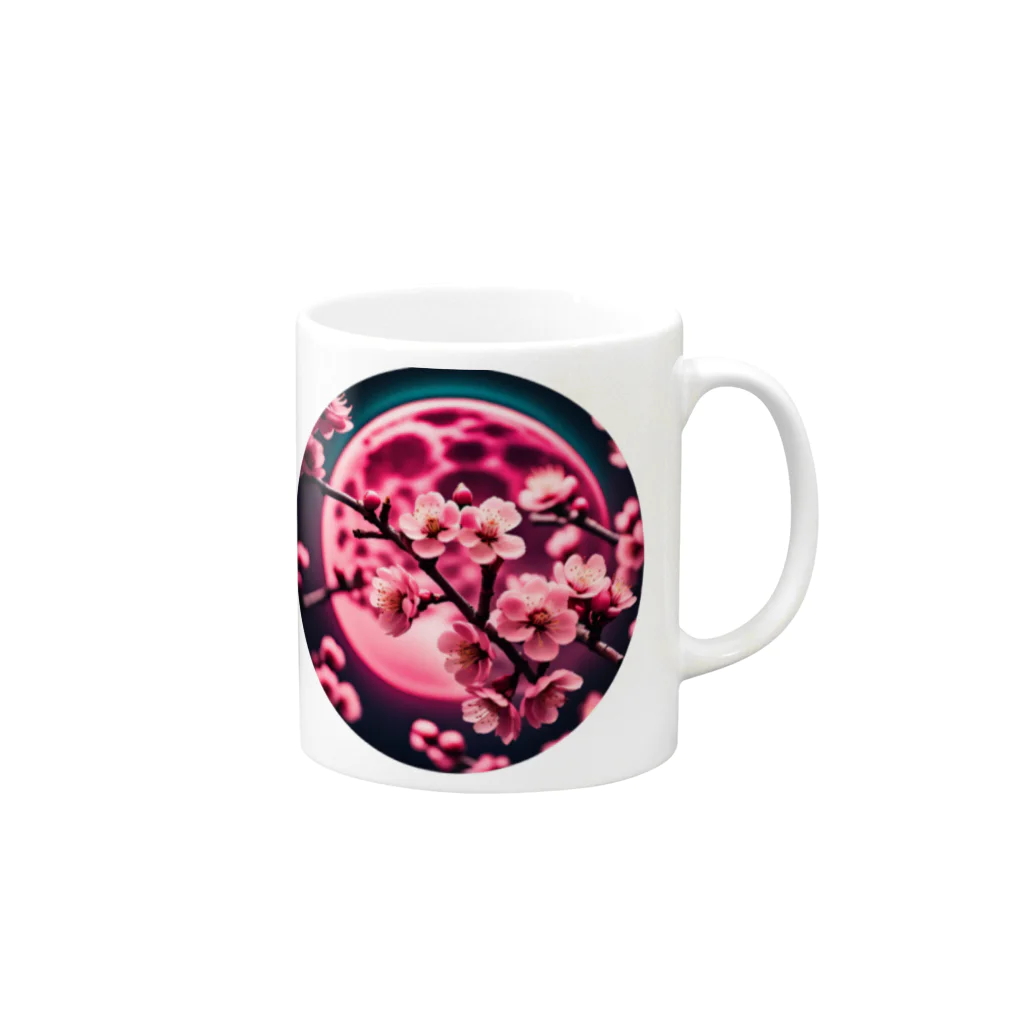 RetrowaveFlowerのRetrowaveFlower-桜- Mug :right side of the handle