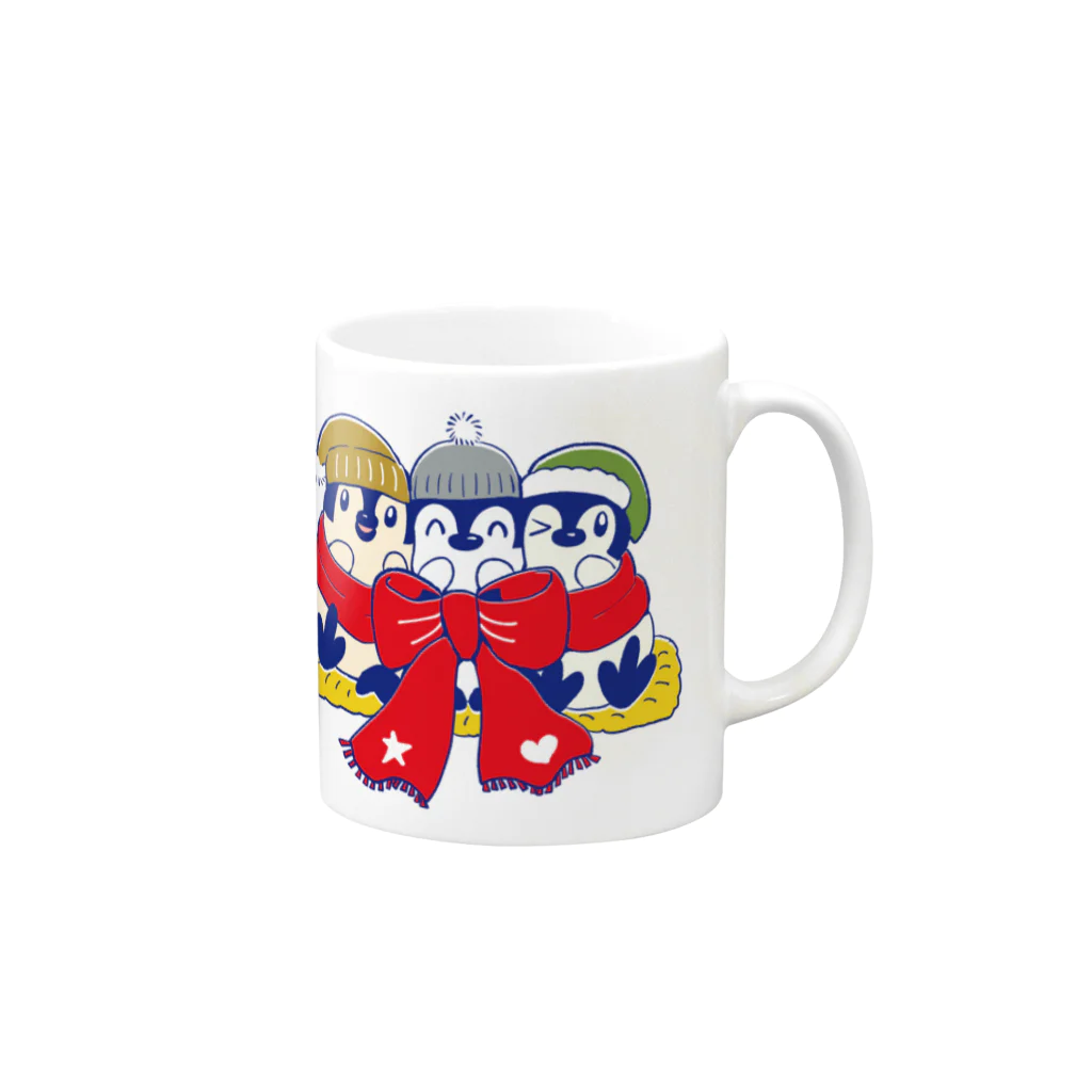 るりんごむのりぼんぺんぎん Mug :right side of the handle