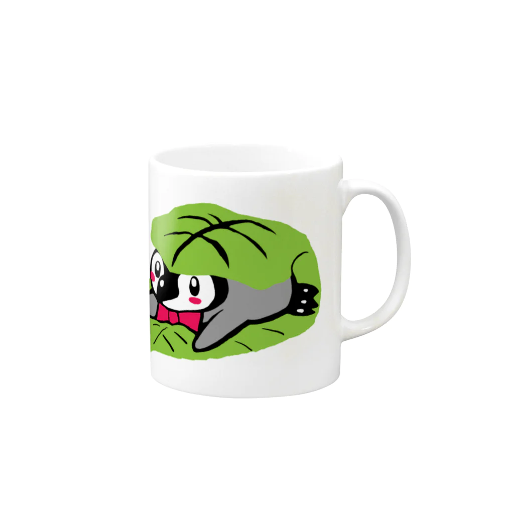 るりんごむのかしわもちぺんぎん Mug :right side of the handle