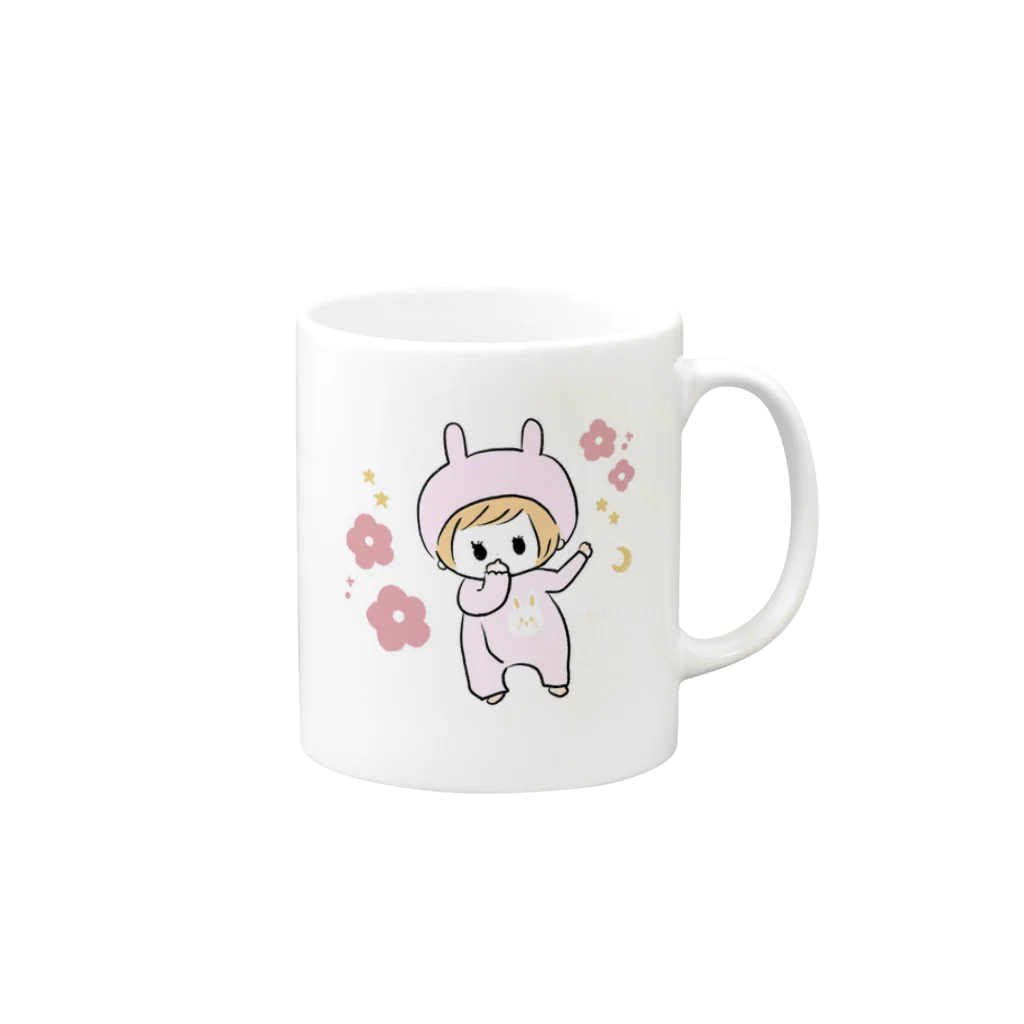 さおぴのうさぎガール Mug :right side of the handle