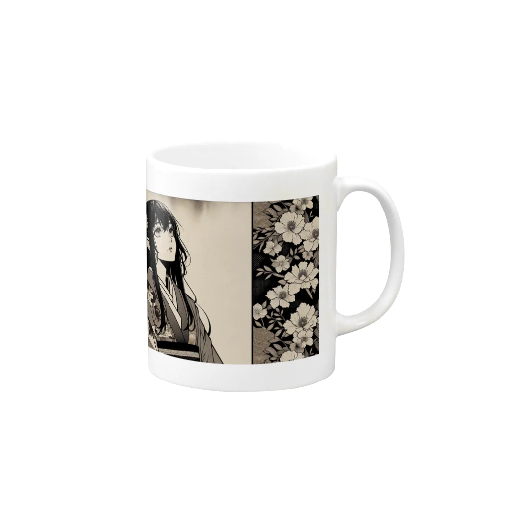 みそきなこ屋の和風美人4 Mug :right side of the handle