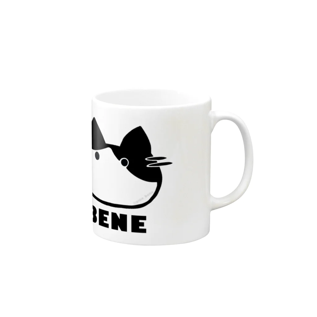 兄弟ねこのジーノとベーネの兄弟ねこのまんまるフェイス Mug :right side of the handle