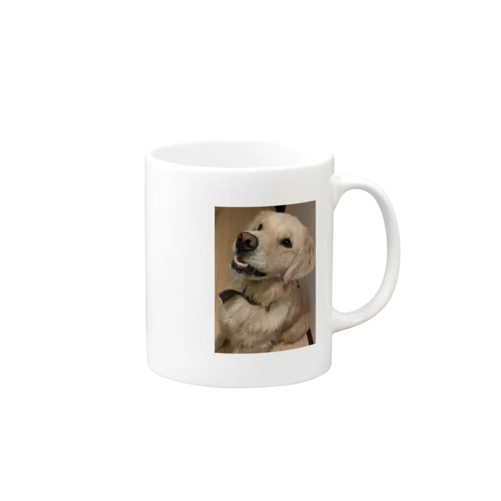 YUAの犬／ゴールデンレトリバー Mug :right side of the handle