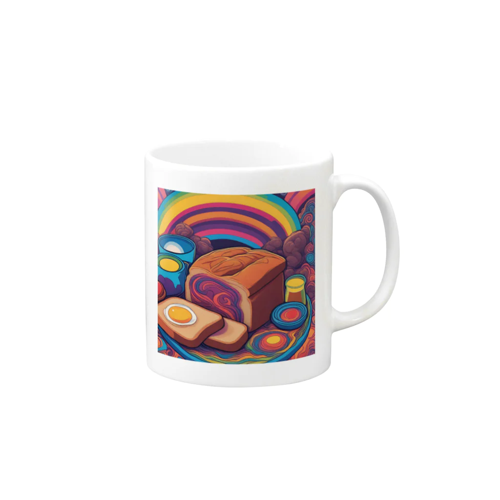 PSYCHEDELIC ARTのPSYCHEDELICパン Mug :right side of the handle