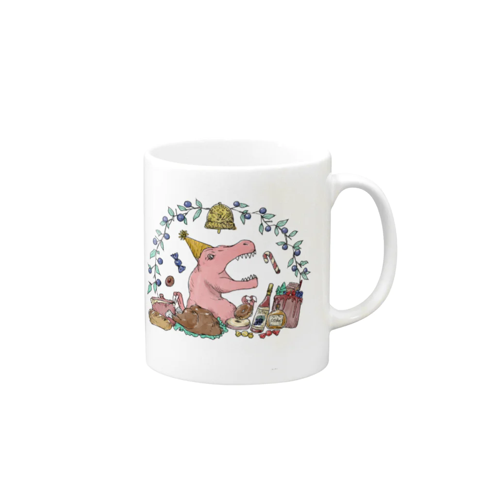 白亜画廊 SUZURI店のCuddly Trex Mug :right side of the handle