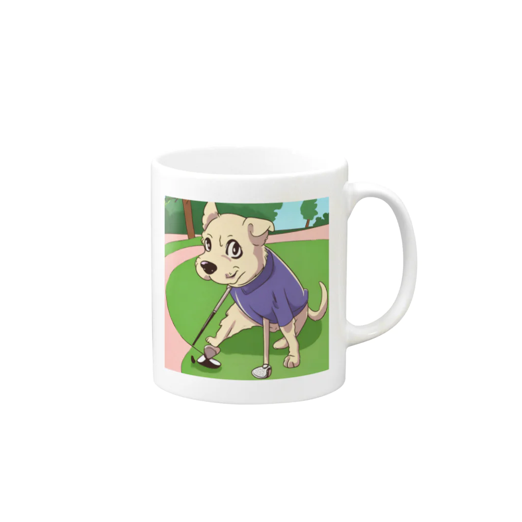 shibaショップのプロゴルファー犬 Mug :right side of the handle