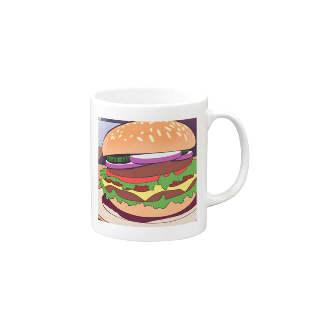 ブレイクスルーのバーガービック Mug :right side of the handle