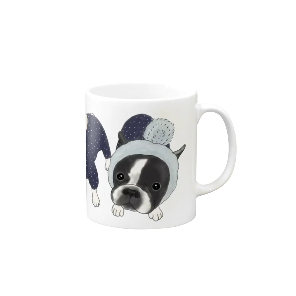 フレブルとパググッズS’IRISERの冬の支度 Mug :right side of the handle