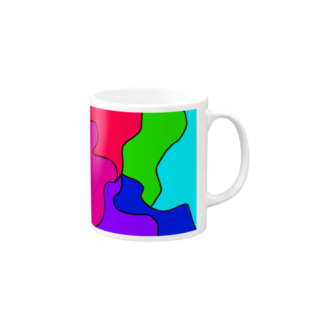 masuterのカラフル Mug :right side of the handle