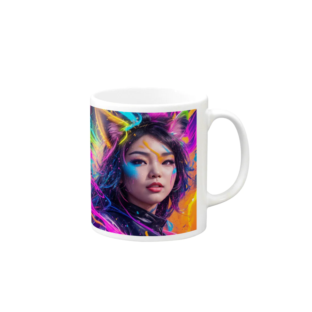 ZZRR12の「色彩の少女の冒険 - Shikisai no Shōjo no Bōken: Adventure of the Girl from the World of Colors」 Mug :right side of the handle