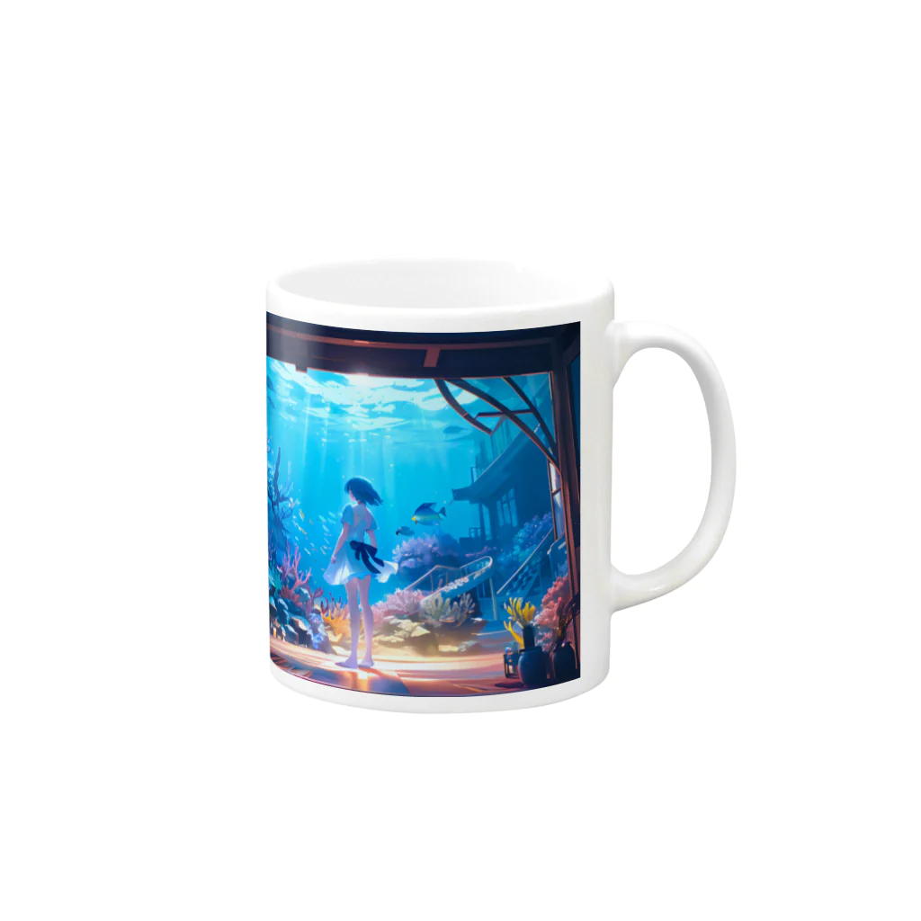 卯月なのかのWonder Houses Journey　〜いつか夢見た遊び心の旅〜　No.3「MARINE DAYS」 Mug :right side of the handle