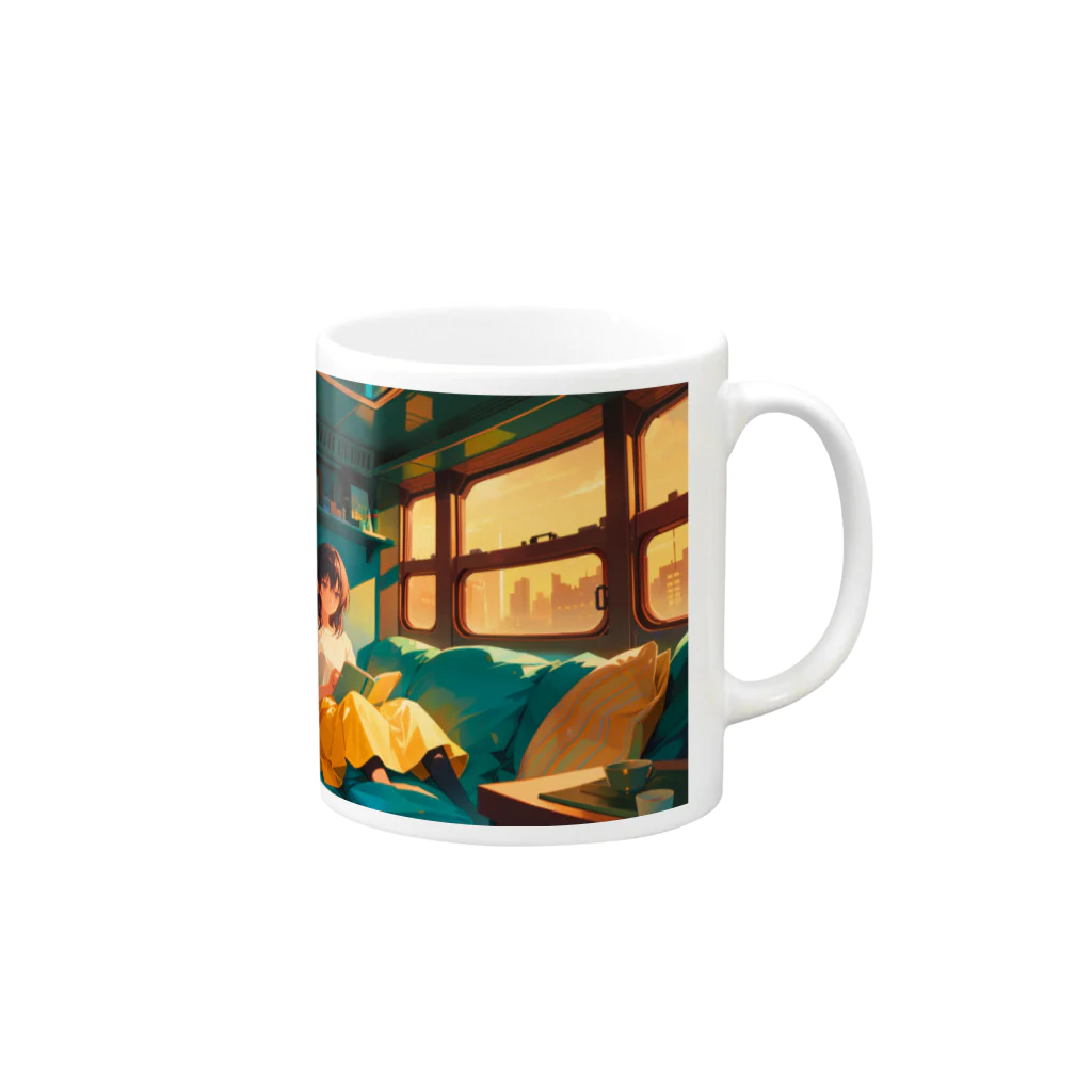 卯月なのかのWonder Houses Journey　〜いつか夢見た遊び心の旅〜　No.1「キャンピングトレイン」 Mug :right side of the handle