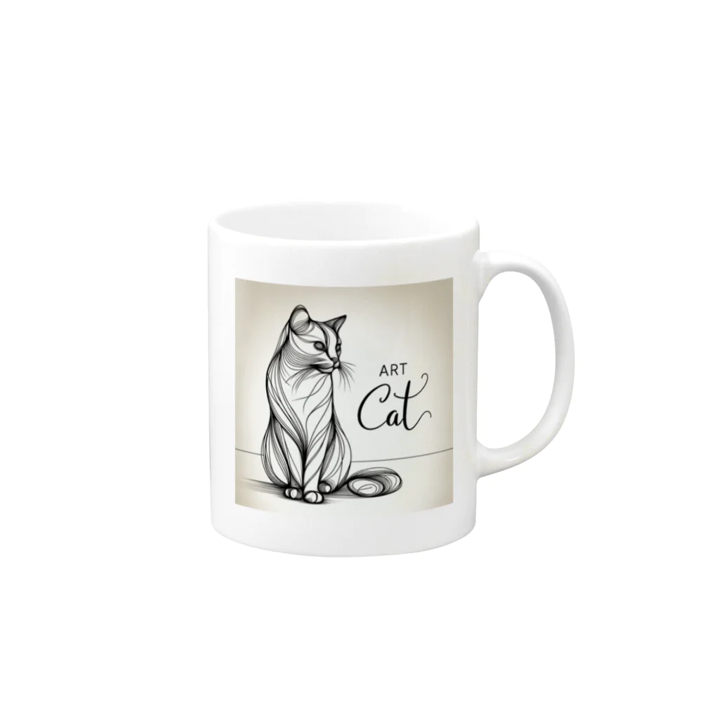 cat houseのart cat Mug :right side of the handle