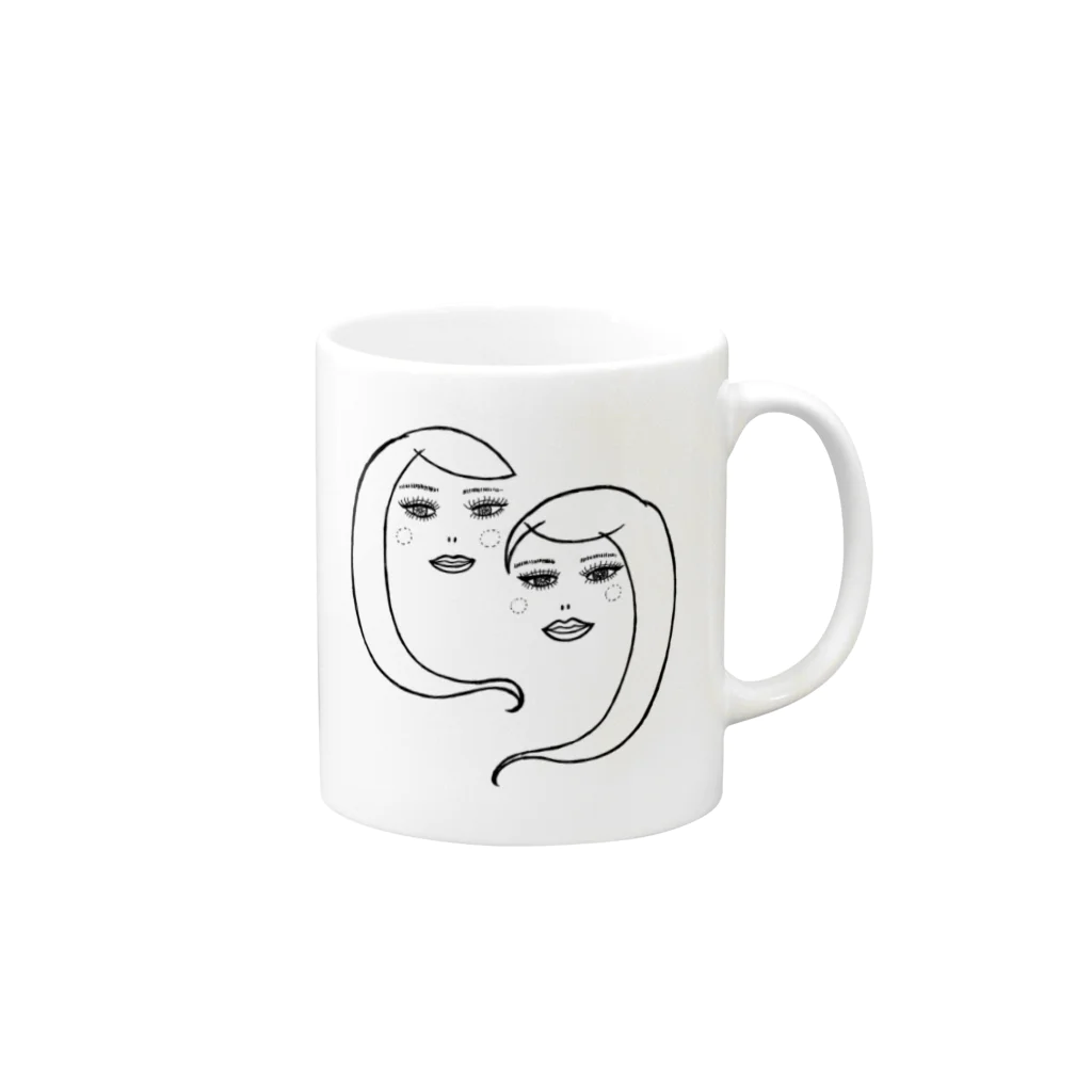 ロロストアのツインちゃん Mug :right side of the handle