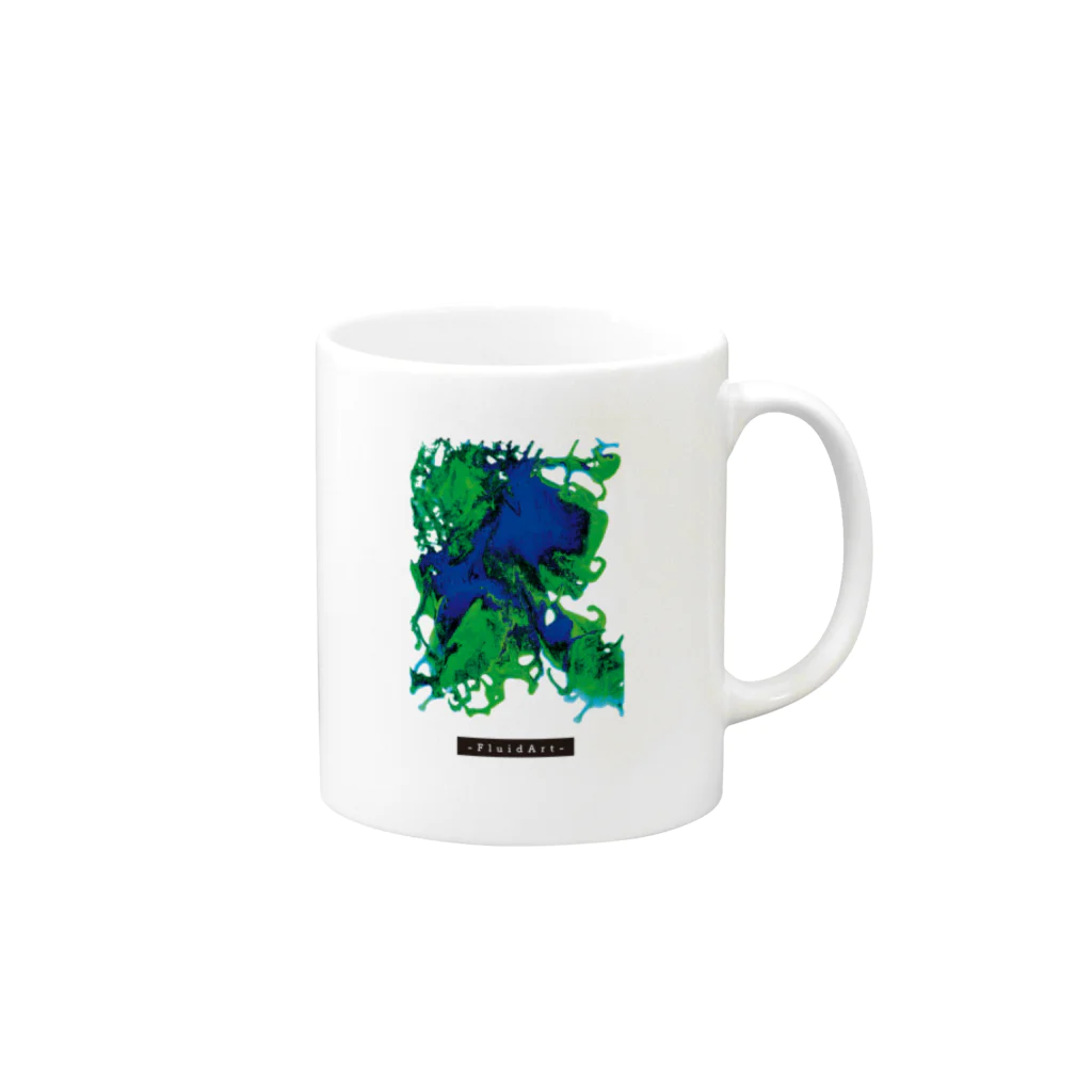 ウィルメイドshop / 障がい者アート・イラストグッズの2023UILIRO展FluidArt_MJ Mug :right side of the handle