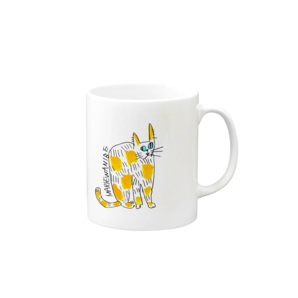 Wanimarixxのきいろ猫 Mug :right side of the handle