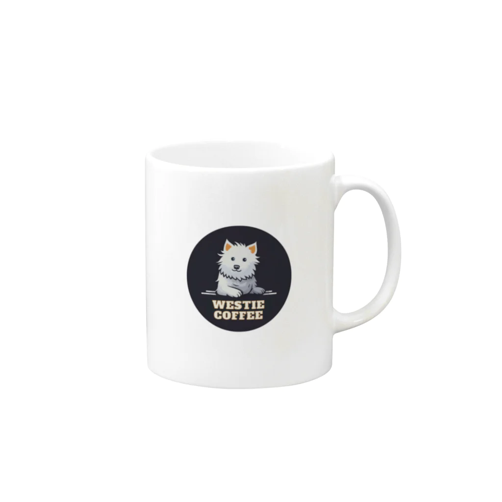 WESTIE_FILMSのWESTIE COFFEEマグカップ Mug :right side of the handle