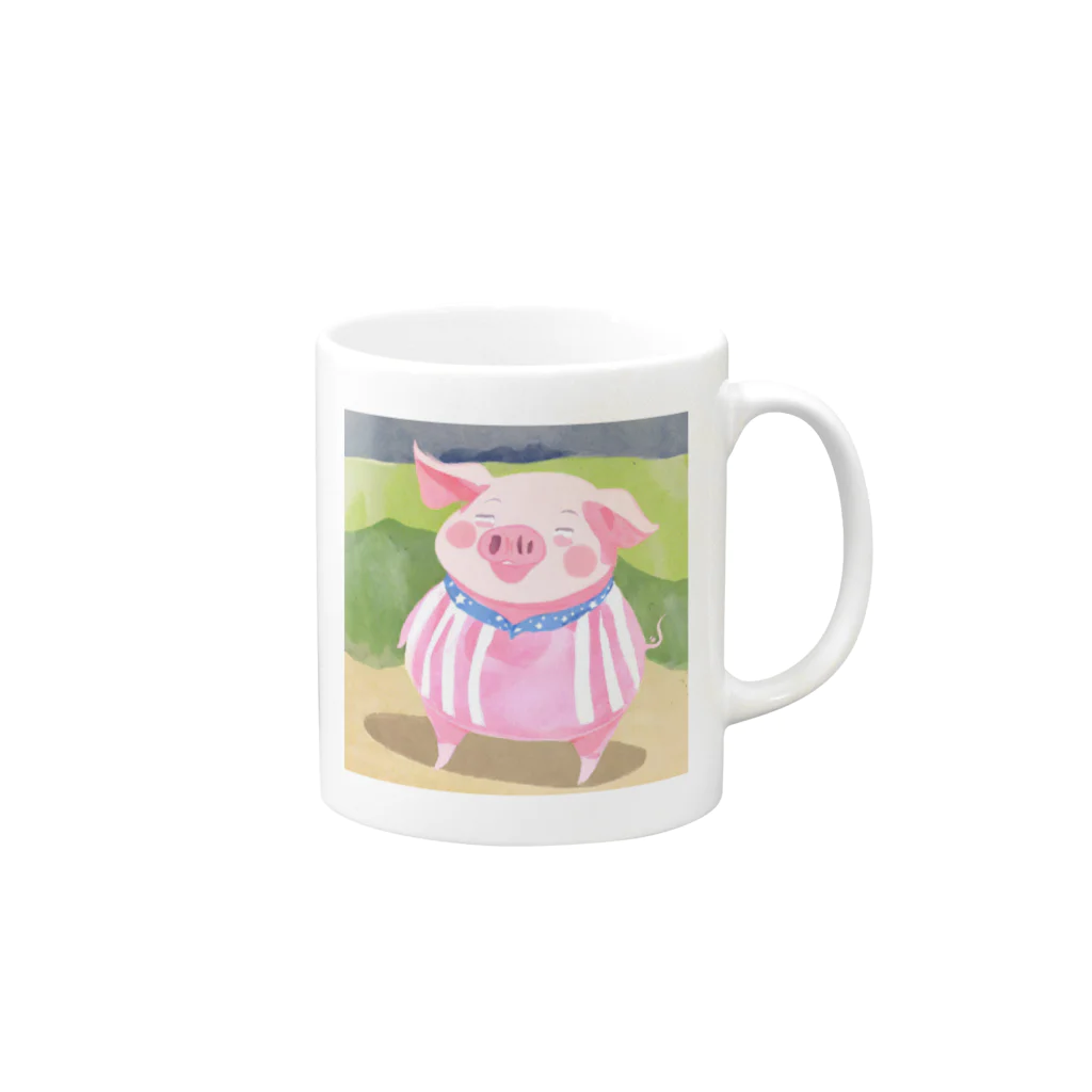 Yumexの豚のブーちゃん Mug :right side of the handle