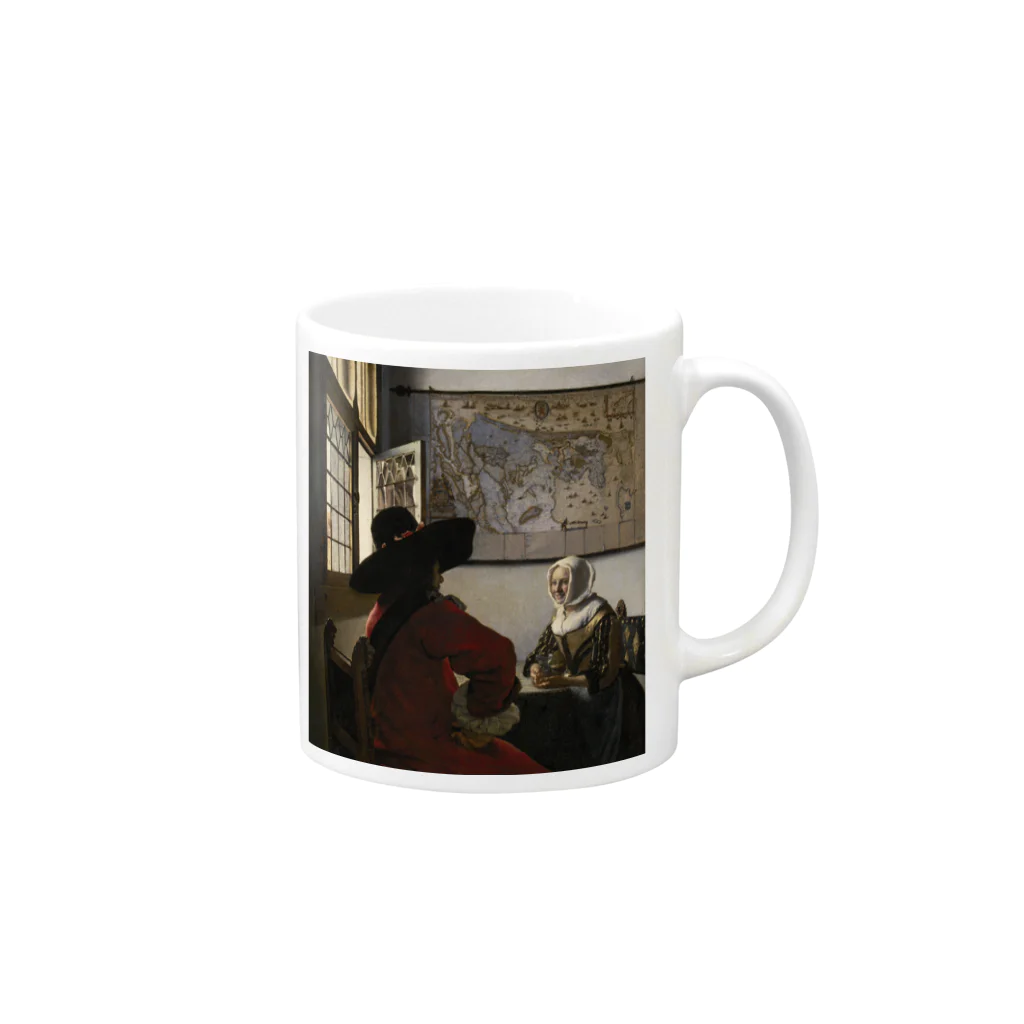 世界美術商店の兵士と笑う女 / Officer and Laughing Girl Mug :right side of the handle