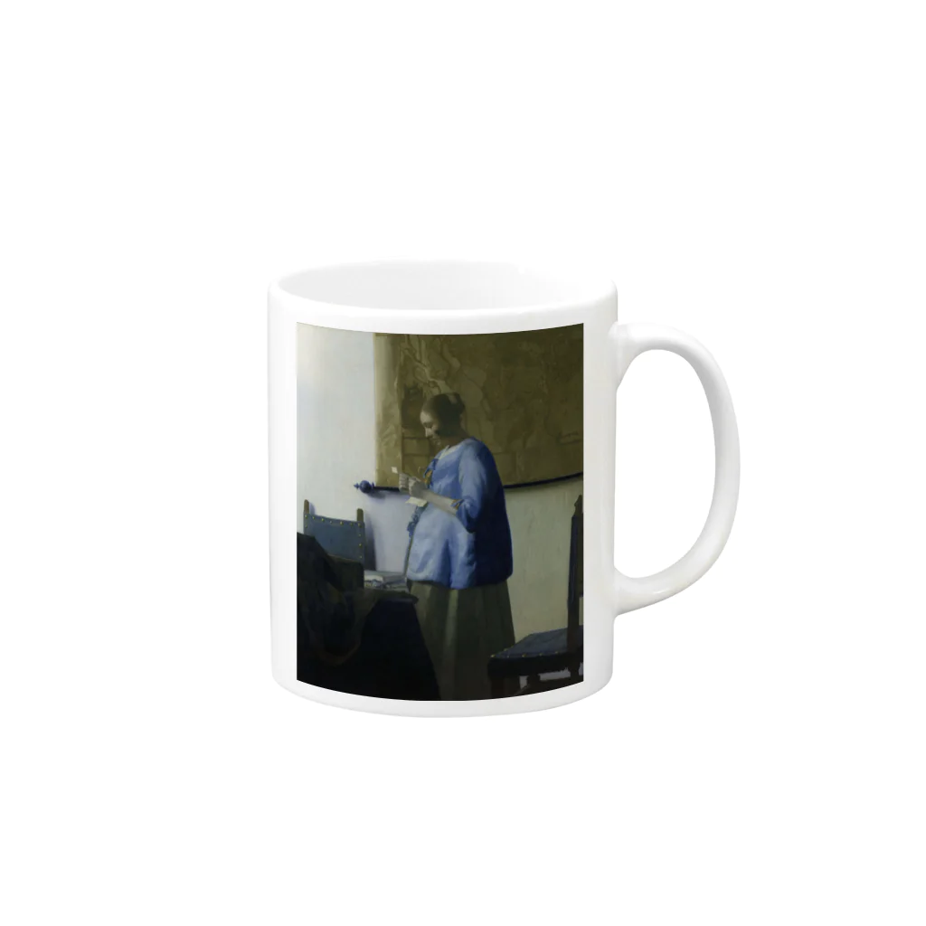 世界美術商店の青衣の女 / Woman Reading a Letter Mug :right side of the handle