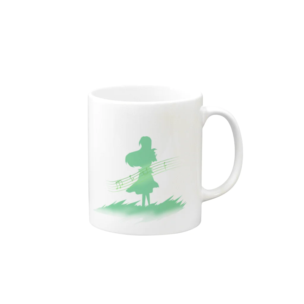 riruのアテリアデザイン Mug :right side of the handle